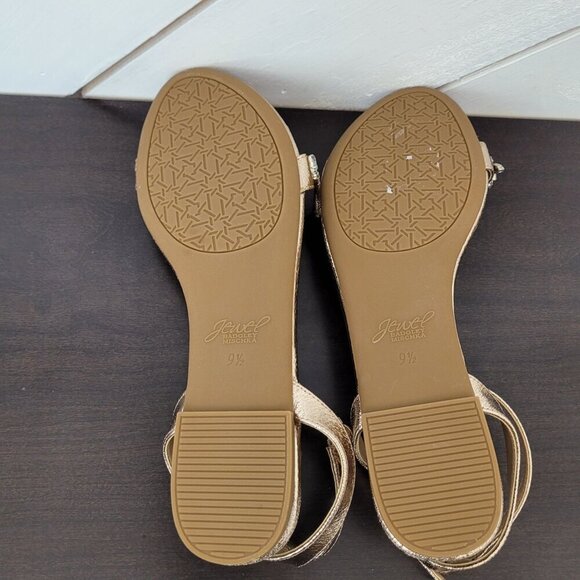 NEW Jewel Badgley Mischka Womens Rose Gold-Tone Size 9.5 Ankle Strap Sandals - Picture 8 of 9